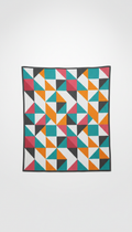 Geometric Knit Blanket in Graphite and White